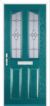 2 Panel 2 Angle Finesse Composite Front Door in Turquoise Blue