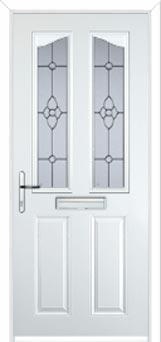 2 Panel 2 Angle Finesse Composite Front Door in White