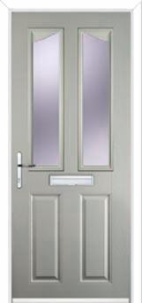 2 Panel 2 Angle Glazed Composite Front Door in Agate Grey