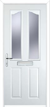 2 Panel 2 Angle Glazed Composite Front Door in White