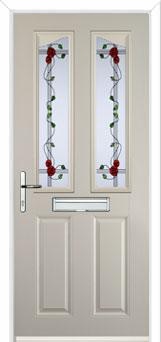 2 Panel 2 Angle Mackintosh Rose Composite Front Door in Cream