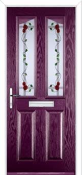 2 Panel 2 Angle Mackintosh Rose Composite Front Door in Purple Violet