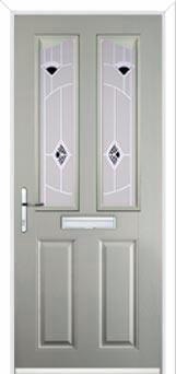 2 Panel 2 Angle Murano Composite Front Door in Agate Grey