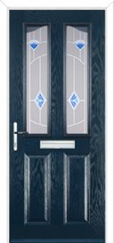 2 Panel 2 Angle Murano Composite Front Door in Dark Blue