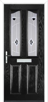 2 Panel 2 Angle Murano Composite Front Door in Black