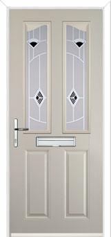 2 Panel 2 Angle Murano Composite Front Door in Cream