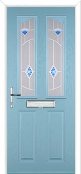 2 Panel 2 Angle Murano Composite Front Door in Duck Egg Blue