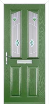 2 Panel 2 Angle Murano Composite Front Door in Fern Green