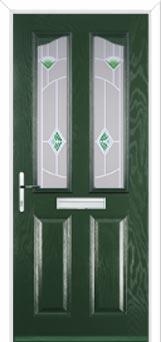 2 Panel 2 Angle Murano Composite Front Door in Green