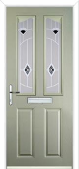 2 Panel 2 Angle Murano Composite Front Door in Pebble Grey
