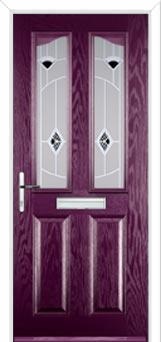 2 Panel 2 Angle Murano Composite Front Door in Purple Violet