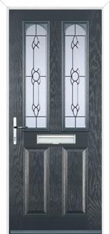 2 Panel 2 Arch Crystal Bohemia Composite Front Door in Anthracite Grey