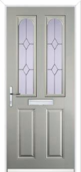 2 Panel 2 Arch Classic Composite Front Door in Agate Grey
