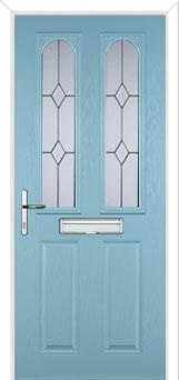2 Panel 2 Arch Classic Composite Front Door in Duck Egg Blue