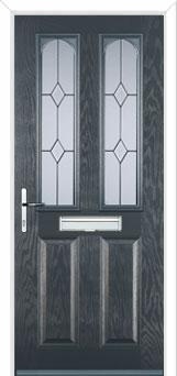 2 Panel 2 Arch Classic Composite Front Door in Anthracite Grey
