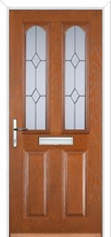 2 Panel 2 Arch Classic Composite Front Door in Oak
