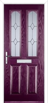2 Panel 2 Arch Classic Composite Front Door in Purple Violet
