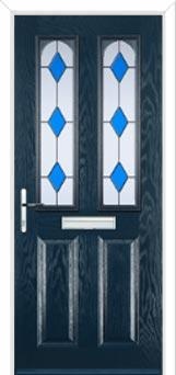 2 Panel 2 Arch Drop Diamond Composite Front Door in Dark Blue