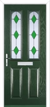 2 Panel 2 Arch Drop Diamond Composite Front Door in Green