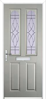 2 Panel 2 Arch Elegance Composite Front Door in Agate Grey