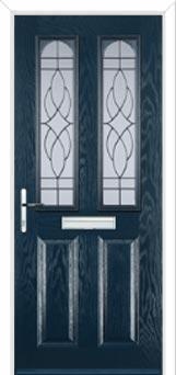 2 Panel 2 Arch Elegance Composite Front Door in Dark Blue