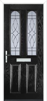 2 Panel 2 Arch Elegance Composite Front Door in Black