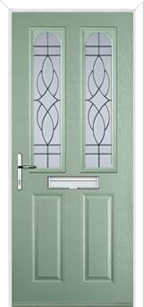 2 Panel 2 Arch Elegance Composite Front Door in Chartwell Green