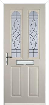 2 Panel 2 Arch Elegance Composite Front Door in Cream
