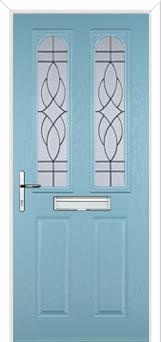 2 Panel 2 Arch Elegance Composite Front Door in Duck Egg Blue