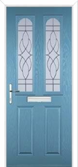 2 Panel 2 Arch Elegance Composite Front Door in Pastel Blue