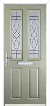 2 Panel 2 Arch Elegance Composite Front Door in Pebble Grey