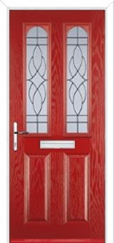 2 Panel 2 Arch Elegance Composite Front Door in Red