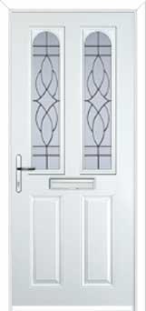 2 Panel 2 Arch Elegance Composite Front Door in White