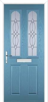 2 Panel 2 Arch Flair Composite Front Door in Pastel Blue
