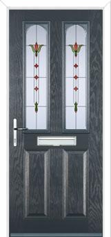 2 Panel 2 Arch Fleur Composite Front Door in Anthracite Grey