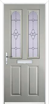 2 Panel 2 Arch Finesse Composite Front Door in Agate Grey