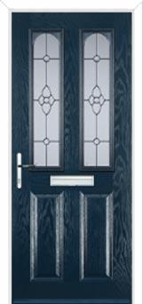 2 Panel 2 Arch Finesse Composite Front Door in Dark Blue