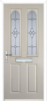 2 Panel 2 Arch Finesse Composite Front Door in Cream