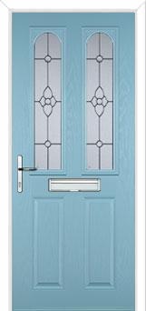 2 Panel 2 Arch Finesse Composite Front Door in Duck Egg Blue