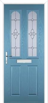 2 Panel 2 Arch Finesse Composite Front Door in Pastel Blue
