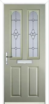 2 Panel 2 Arch Finesse Composite Front Door in Pebble Grey