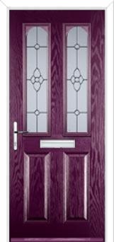 2 Panel 2 Arch Finesse Composite Front Door in Purple Violet