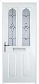 2 Panel 2 Arch Finesse Composite Front Door in White