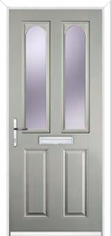 2 Panel 2 Arch Glazed Composite Front Door in Agate Grey