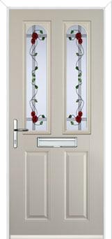 2 Panel 2 Arch Mackintosh Rose Composite Front Door in Cream