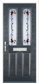 2 Panel 2 Arch Mackintosh Rose Composite Front Door in Anthracite Grey