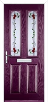 2 Panel 2 Arch Mackintosh Rose Composite Front Door in Purple Violet