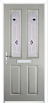 2 Panel 2 Arch Murano Composite Front Door in Agate Grey