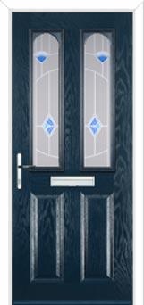 2 Panel 2 Arch Murano Composite Front Door in Dark Blue