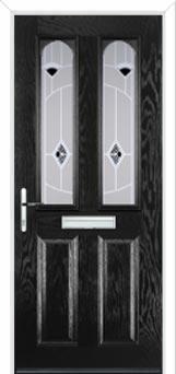 2 Panel 2 Arch Murano Composite Front Door in Black